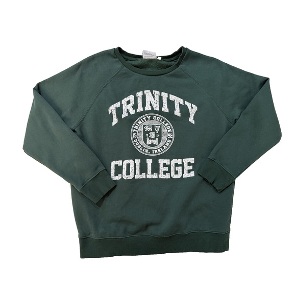 Trinity College Dublin Sweatshirt Mens Large Green Crewneck Official Ireland - Picture 1 of 7